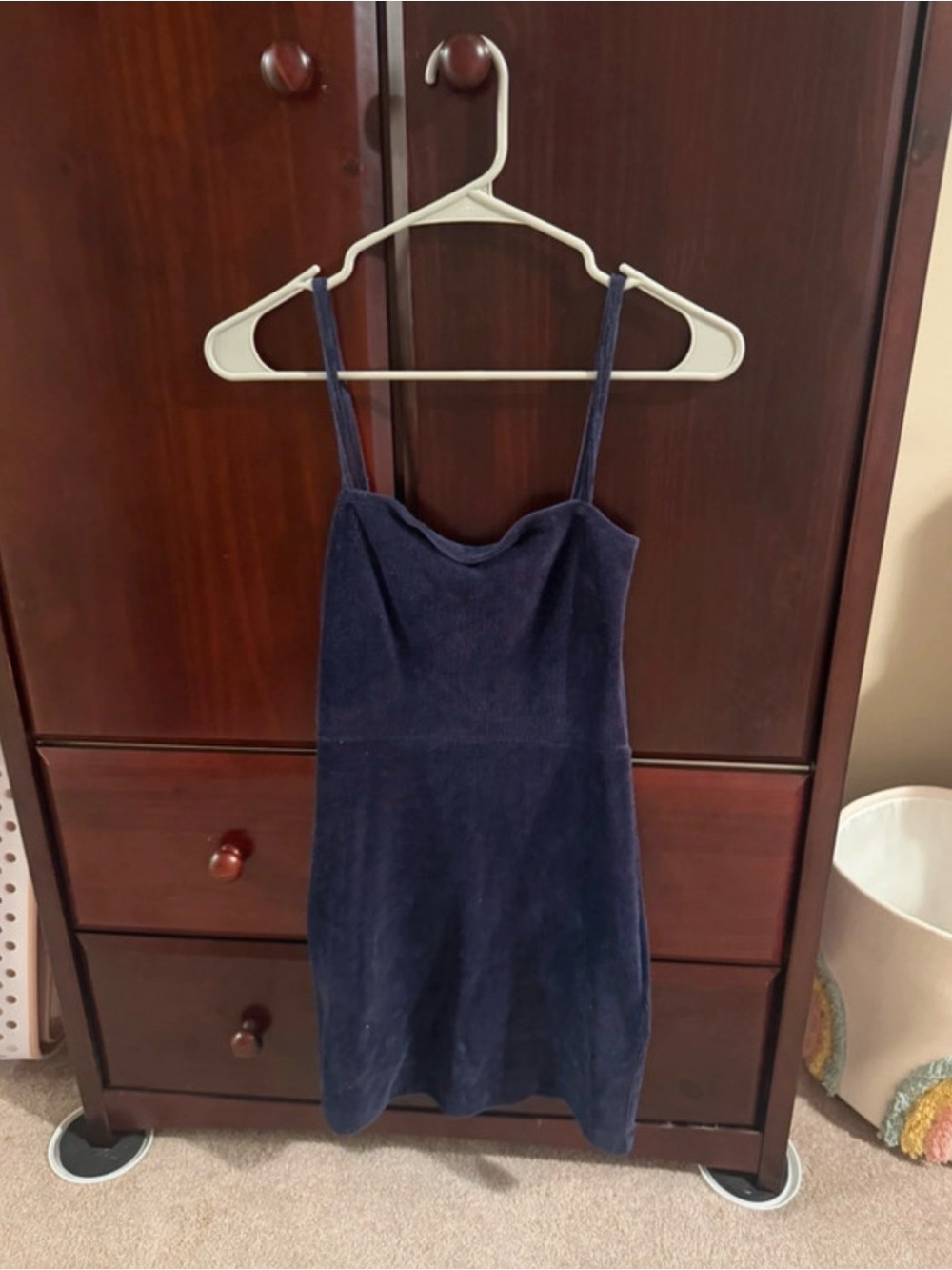 Forever 21 Navy Blue Velvet Mini Slip Dress